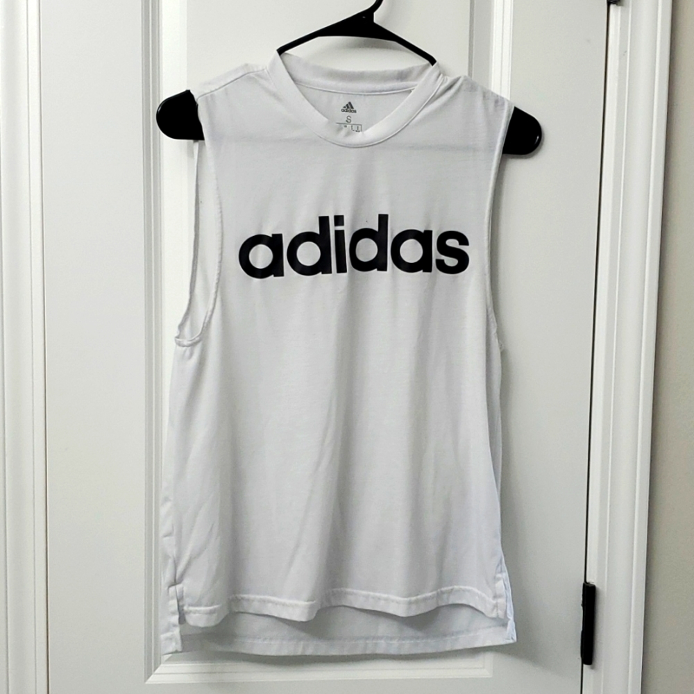 Adidas white workout tank S